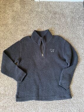 PINK Victoria's Secret Charcoal Gray Sherpa half zip with pockets